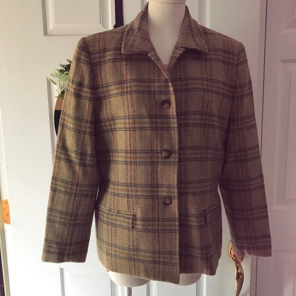 Evan-Picone Lambswool Plaid blazer/jacket